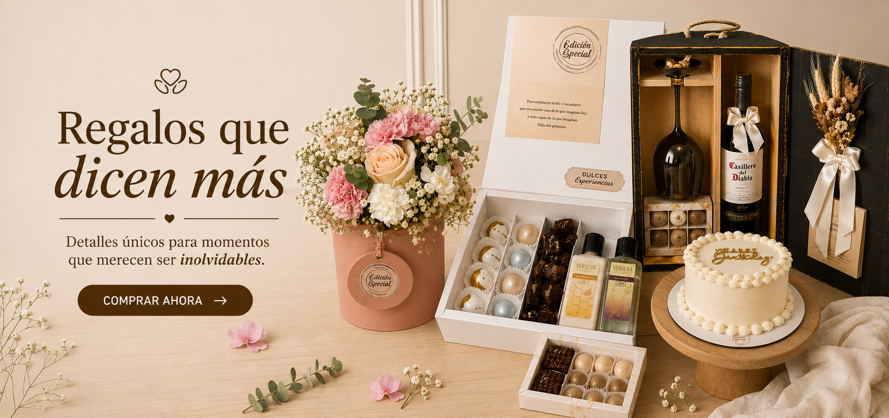 Regalos, tortas, vinos, cajas, alfajores
